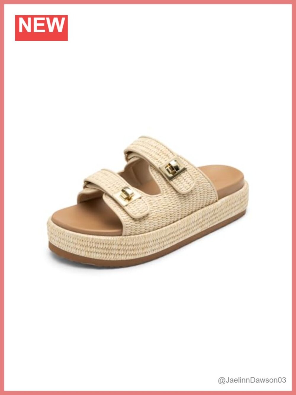 Raffia Espadrilles Platform Wedge Sandals with Buckle